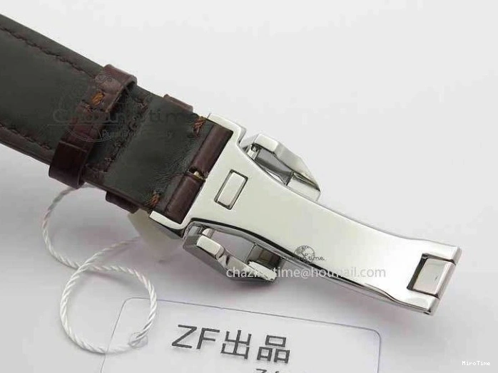 MIROTIME 0128 Unique Portuguese IW3714 Diam ZF V2 1:1 Best Edition Gray Dial On Brown Leather Strap A79350 (Slim Movement) 7250